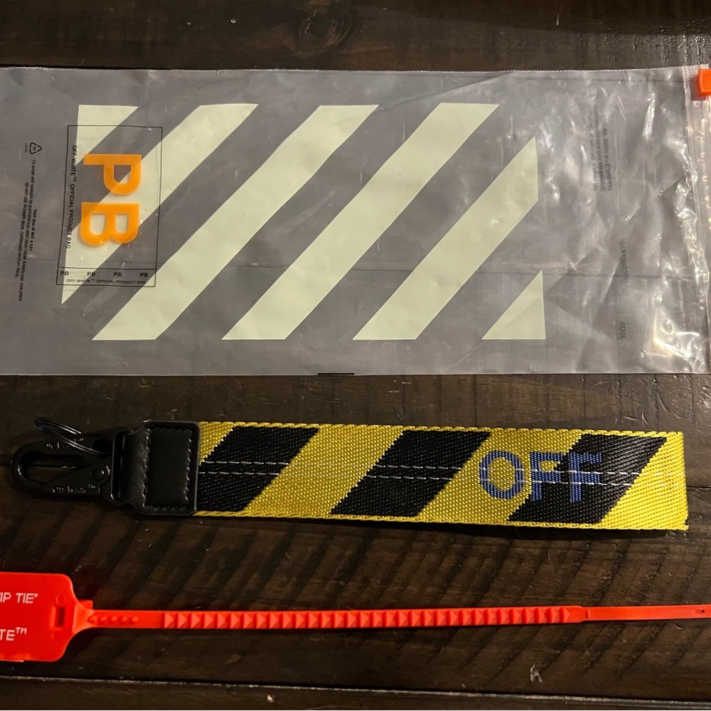 Off-White Yellow and Black Strap with Orange Tag